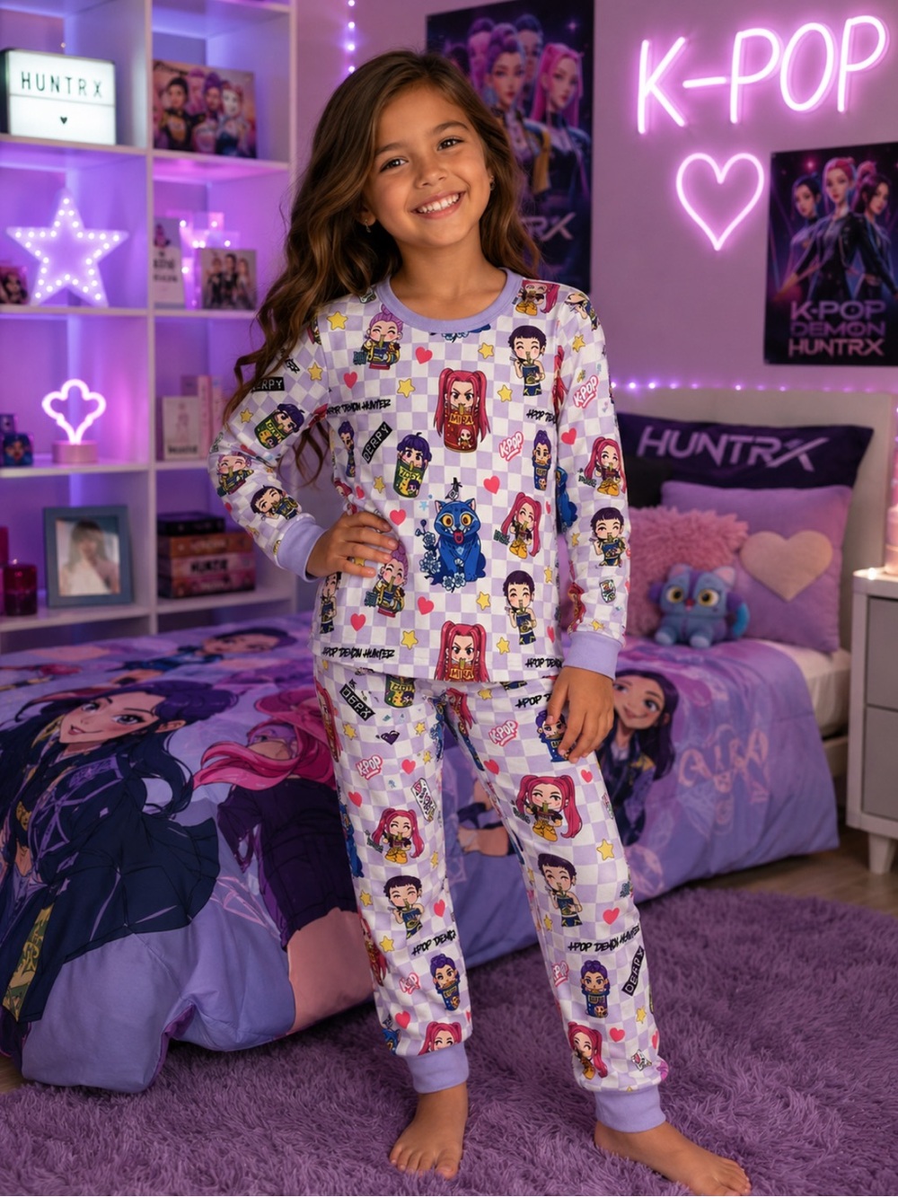 New Girls Boutique K-Pop Demon Hunters Huntrix Rumi Mira Zoey Derpy Pajama Set